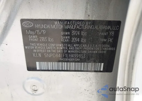 2020 Hyundai Elantra Value Edition из США, поврежденный, VIN 5NPD84LF1LH499853